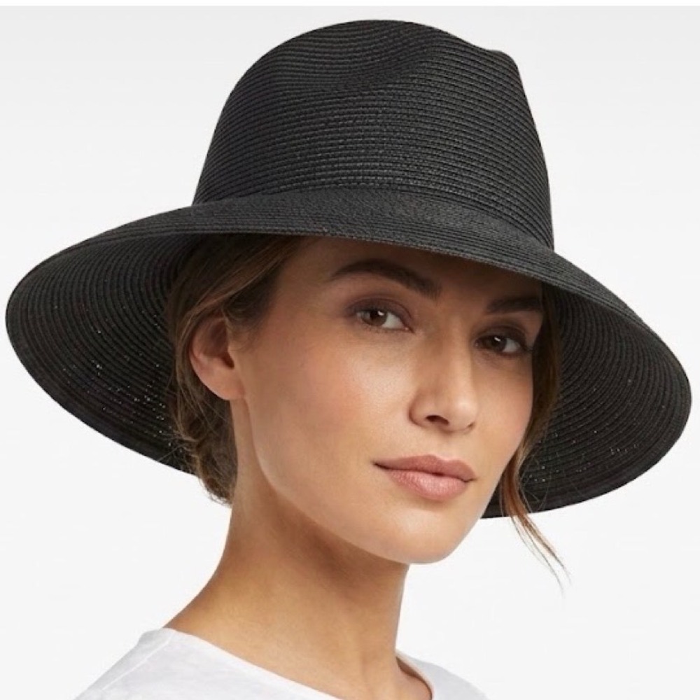 Eric Javits Black Squishee Packable Sun Hat Size Small Round Crown Down-Brim